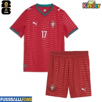 Portugal Rafael Leao #17 Heimtrikotsatz Kinder EM 2024 Kurzarm (+ Kurze Hosen)